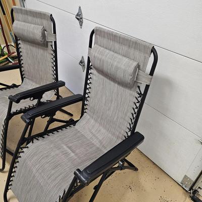 Pair of Outdoor Reclining Loungers (G-JS)