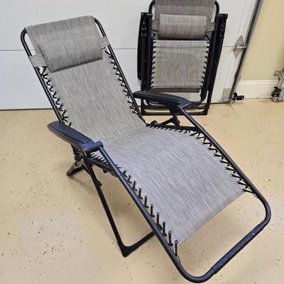 Pair of Outdoor Reclining Loungers (G-JS)