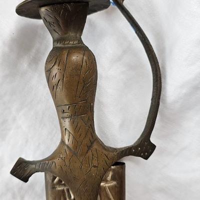 Tulwar sword with velvet scabbard