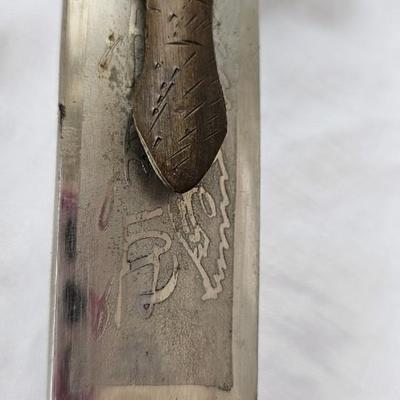 Tulwar sword with velvet scabbard