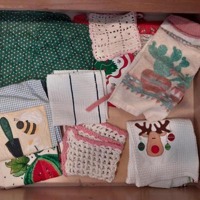 Drawer of Kitchen Linens - Hand towels - Dish cloths - Apron and more