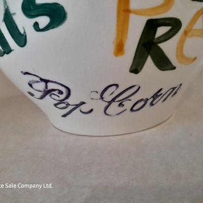 Large chip - popcorn - Peanuts - Pretzel serving bowl mug with 4 smaller bowls.