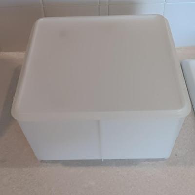 Tupperware - measuring cups - large food storage container - divided dish with dip dish and more.