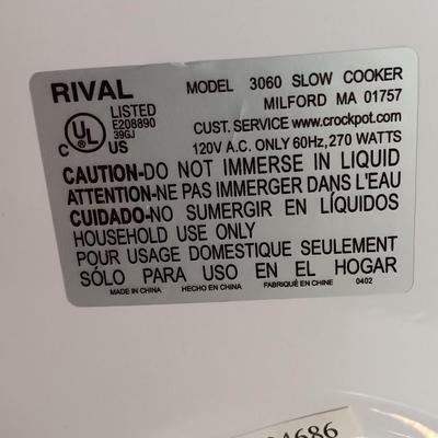 Three-piece RIVAL slow cooker - crockpot