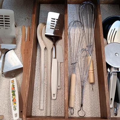 Kitchen utensils - pizza cutter - whisks - serving and cooking utensils and more