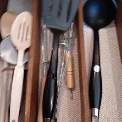 Kitchen utensils - pizza cutter - whisks - serving and cooking utensils and more