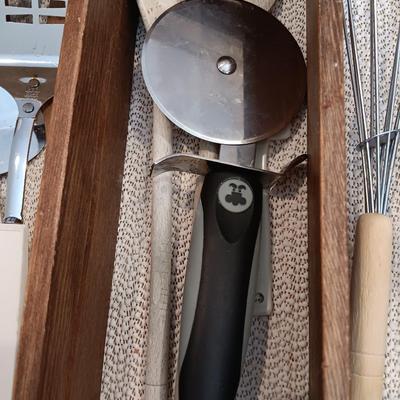 Kitchen utensils - pizza cutter - whisks - serving and cooking utensils and more
