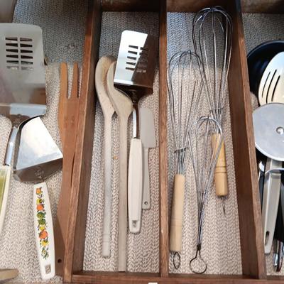Kitchen utensils - pizza cutter - whisks - serving and cooking utensils and more
