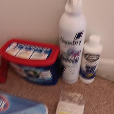 Laundry items - new Persil pro clean - some bounce fabric softeners - Clorox wipes - lint lizard and more