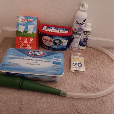Laundry items - new Persil pro clean - some bounce fabric softeners - Clorox wipes - lint lizard and more