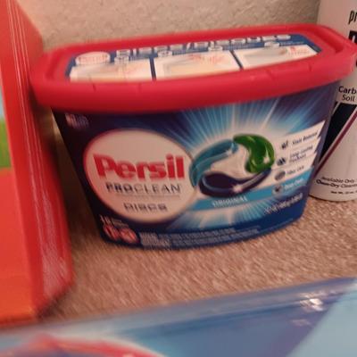 Laundry items - new Persil pro clean - some bounce fabric softeners - Clorox wipes - lint lizard and more