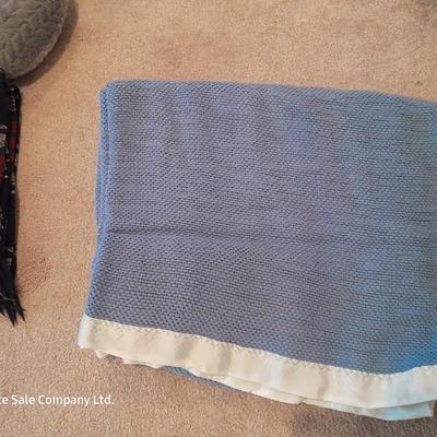 Neck pillow - throw pillows - throw blanket and a queen sized blanket
