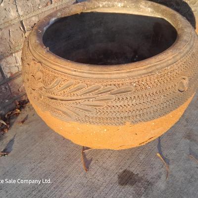 Two clay flower pots