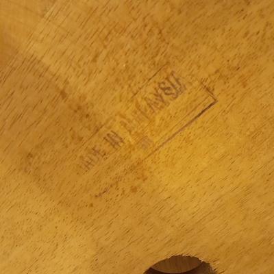 Two nice oak high back swivel bar stools