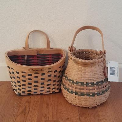Two Karen Traub Original Basket Market art baskets