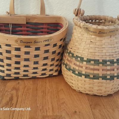 Two Karen Traub Original Basket Market art baskets