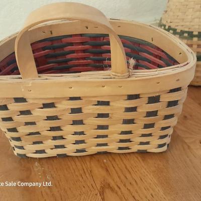 Two Karen Traub Original Basket Market art baskets