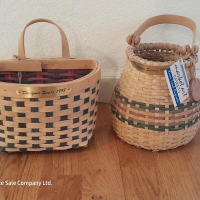 Two Karen Traub Original Basket Market art baskets