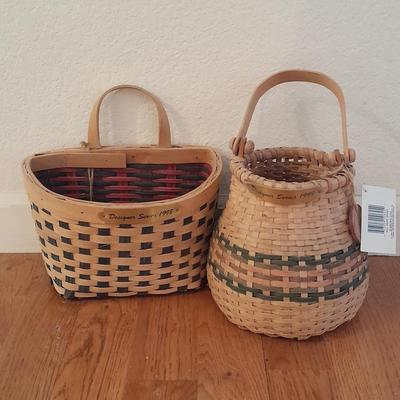 Two Karen Traub Original Basket Market art baskets