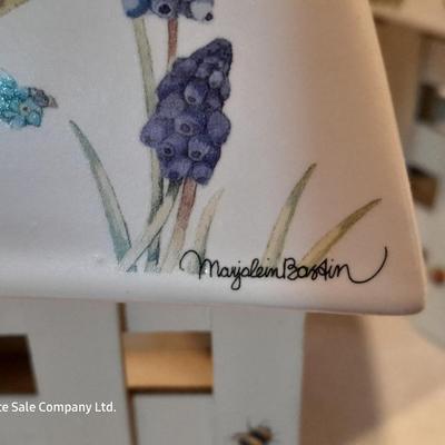 Two matching HALLMARK Marjolein Bastin large jar candle shades - Natures Sketchbook Flowers
