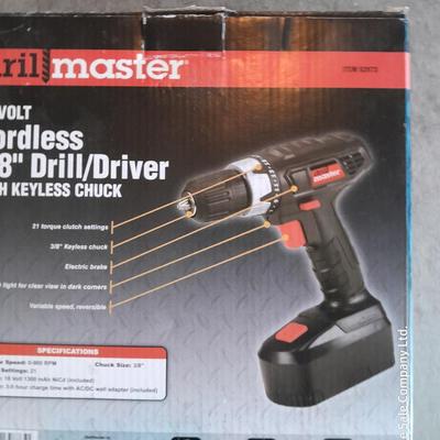 18 volt Drill Master 3/8" drill driver with keyless chuck