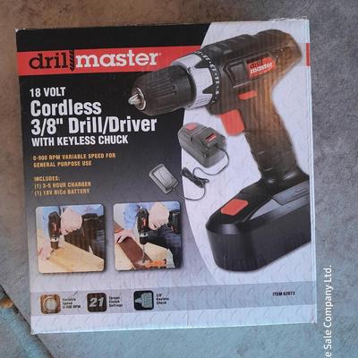 18 volt Drill Master 3/8" drill driver with keyless chuck