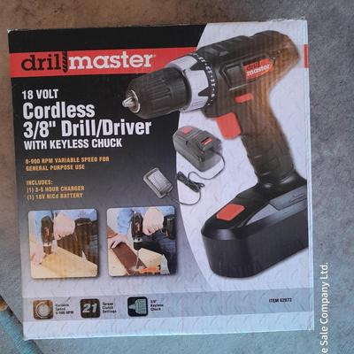 18 volt Drill Master 3/8" drill driver with keyless chuck
