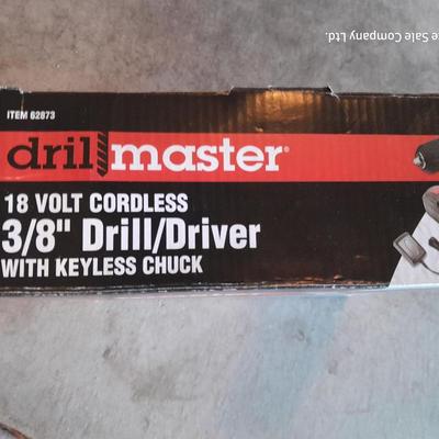 18 volt Drill Master 3/8" drill driver with keyless chuck
