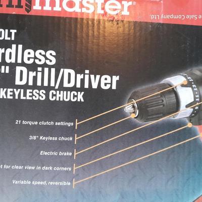 18 volt Drill Master 3/8" drill driver with keyless chuck
