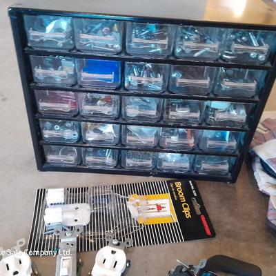 Multi drawer hardware storage with hardware - new gloves and more