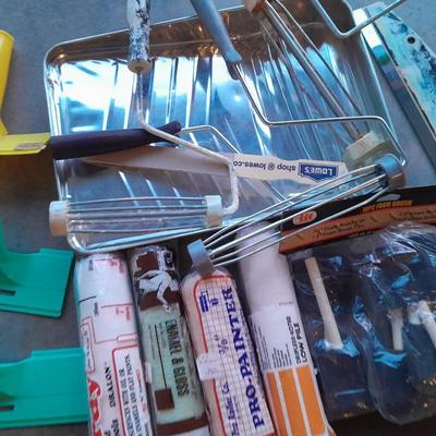 Painting supplies - paint trays- rollers and pads - and more