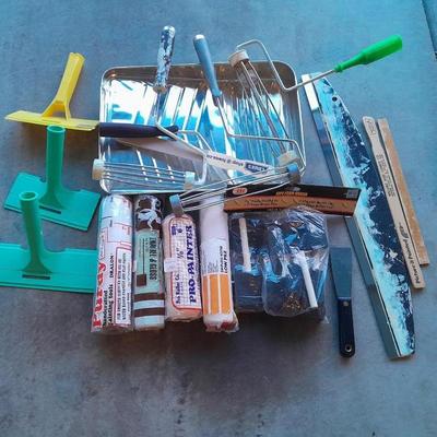 Painting supplies - paint trays- rollers and pads - and more
