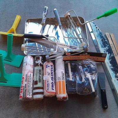 Painting supplies - paint trays- rollers and pads - and more