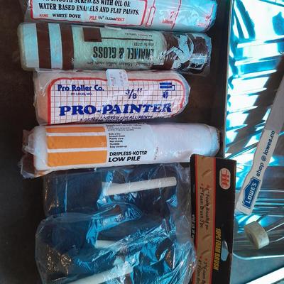 Painting supplies - paint trays- rollers and pads - and more