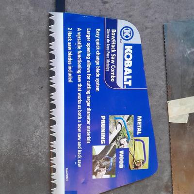 Kobalt saw with assortment of blades - hammer and a wood cradle