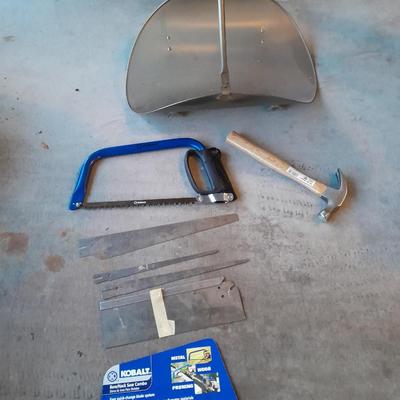 Kobalt saw with assortment of blades - hammer and a wood cradle