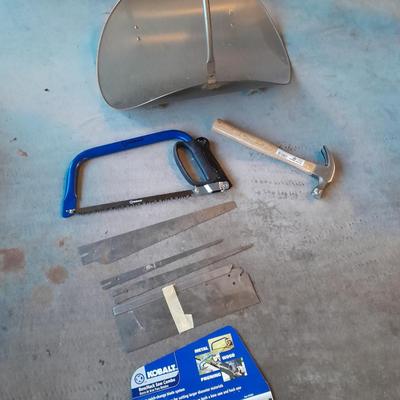 Kobalt saw with assortment of blades - hammer and a wood cradle
