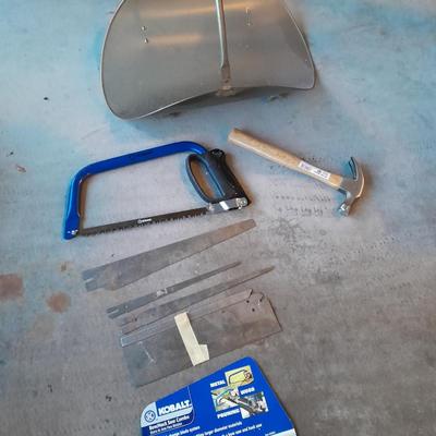 Kobalt saw with assortment of blades - hammer and a wood cradle