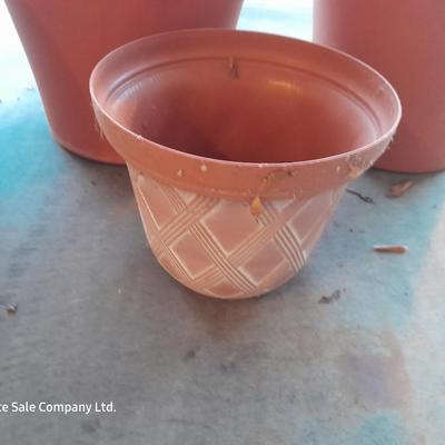 Collection of plastic flowerpots