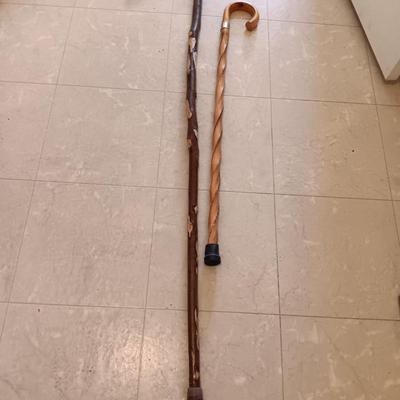 Wooden cane and wood Brazos walking stick