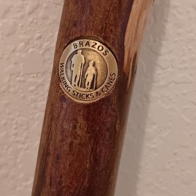 Wooden cane and wood Brazos walking stick