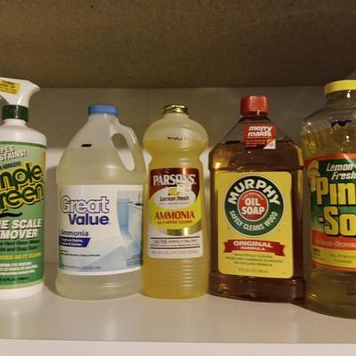 New cleaning chemicals - Pine Sol - Ammonia - Murphy oil soap