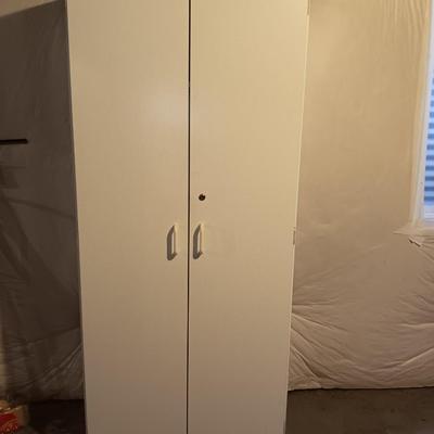 White Two door locking cabinet - Pantry - with keys