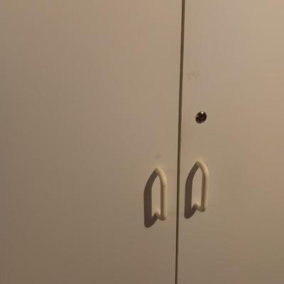 White Two door locking cabinet - Pantry - with keys