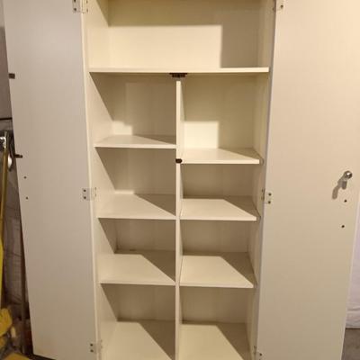 White Two door locking cabinet - Pantry - with keys