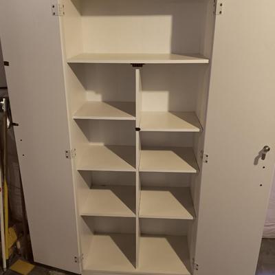 White Two door locking cabinet - Pantry - with keys