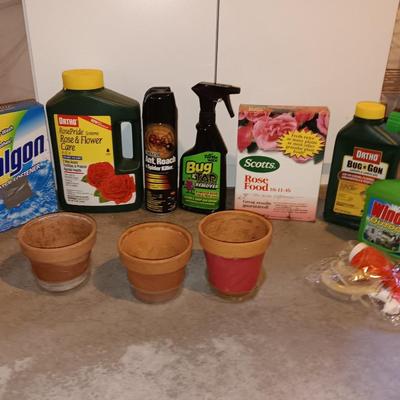 Garden and houseplant fertilizer - bug spray - flowerpots - and more