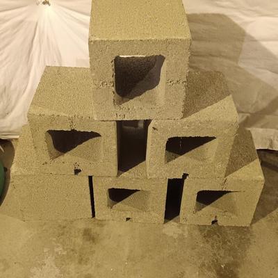 Six half block bricks - cinderblocks