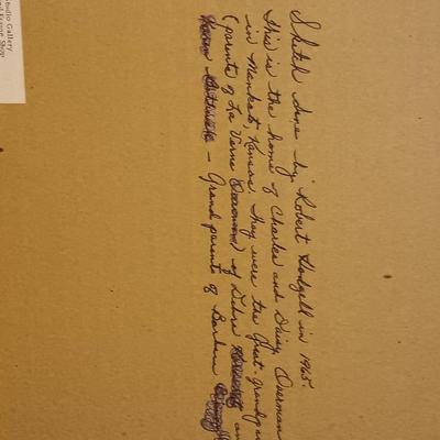 Original Framed sketch by Robert Hodgell 1965 Charles and Daisy Overman's house in Mankato Kansas