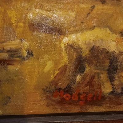 Original framed painting "A Kansas wheat field" by Robert Hodgell with two picture frames